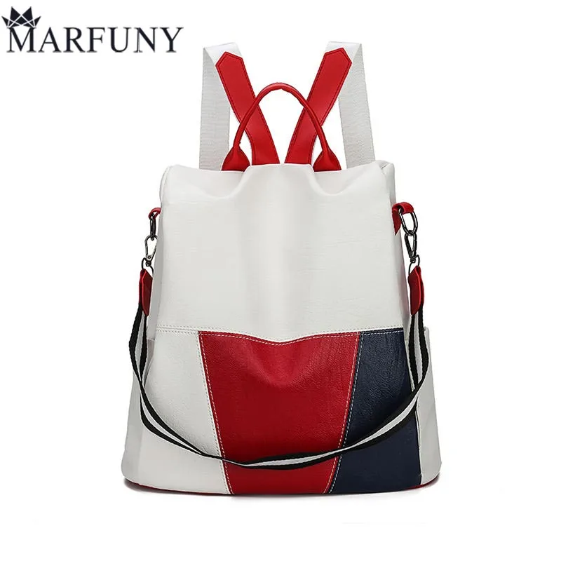 

New Hot PU Leather Women Backpack Multifunction Lady Shoulder Bags High Quality School Bags For Teenage Girls Casual Daypack