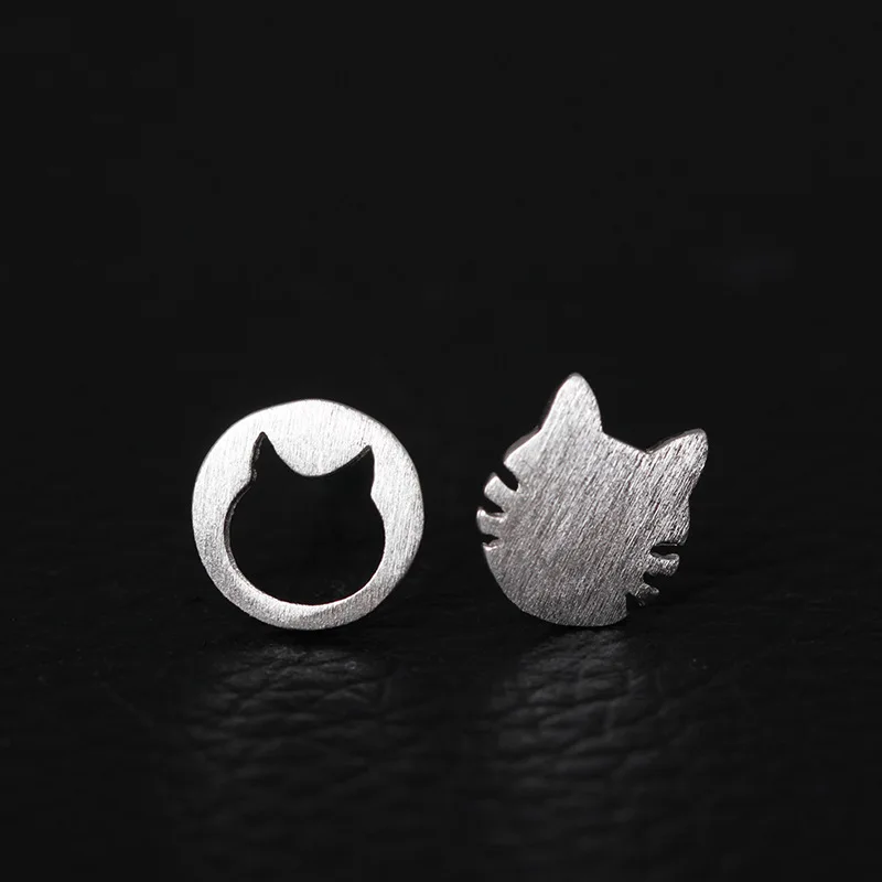 

925 Sterling Silver Cat Stud Earrings For Women High Quality Cute Style Girl Gift Prevent Allergy Sterling-silver-jewelry