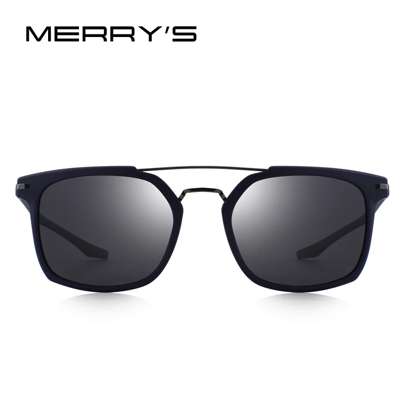 MERRYS Дизайнерские мужские классические квадратные поляризованные солнцезащитные очки, легкая оправа с защитой от ультрафиолета S8509