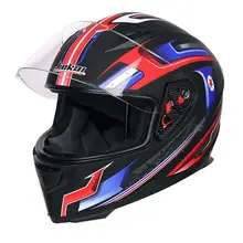 Мотоцикл Jiekai шлем для мужчин и женщин полное лицо шлем крышка персональный, шикарный четыре сезона двойной объектив шлем для гонок на мотоцикле