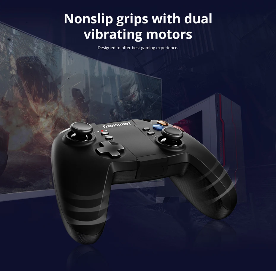 Tronsmart Mars G02 2.4GHz Wireless Gamepad for PlayStation 3 PS3 Game Controller Joystick for Android TV Box Windows Kindle Fire6