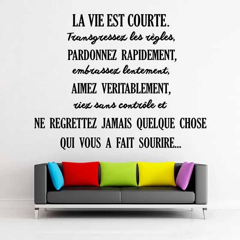 Diy Non Toxic French Character Words Quote Citation La Vie Est Courte Wall Sticker Wall Art Mural Of Home Decoration Wall Stickers Aliexpress Diy Non Toxic French Character Words Quote Citation La Vie Est Courte Wall Sticker Wall Art Mural Of Home Decoration Wall Stickers Aliexpress