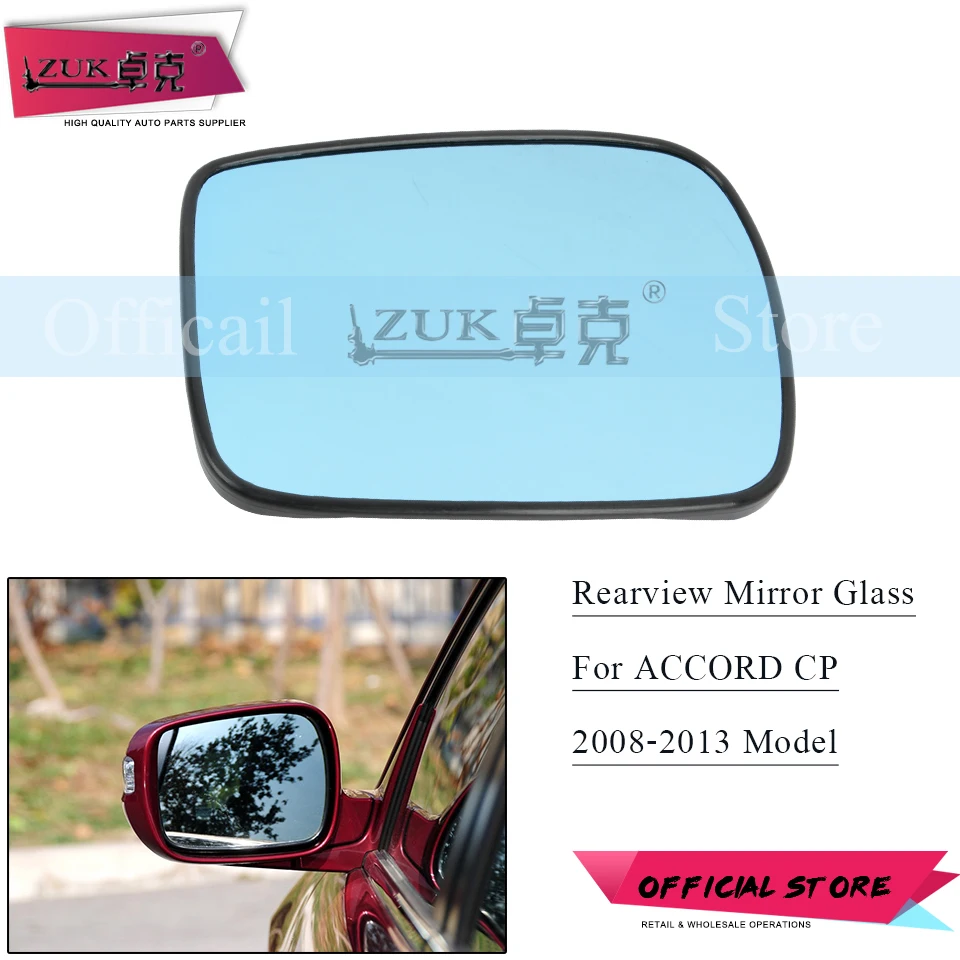 

ZUK Car Outer Rearview Side Mirror Glass Lens For HONDA ACCORD 2008 2009 2010 2011 2012 2013 CP2 CP3 2.4L 3.5L Blue Lens Headted