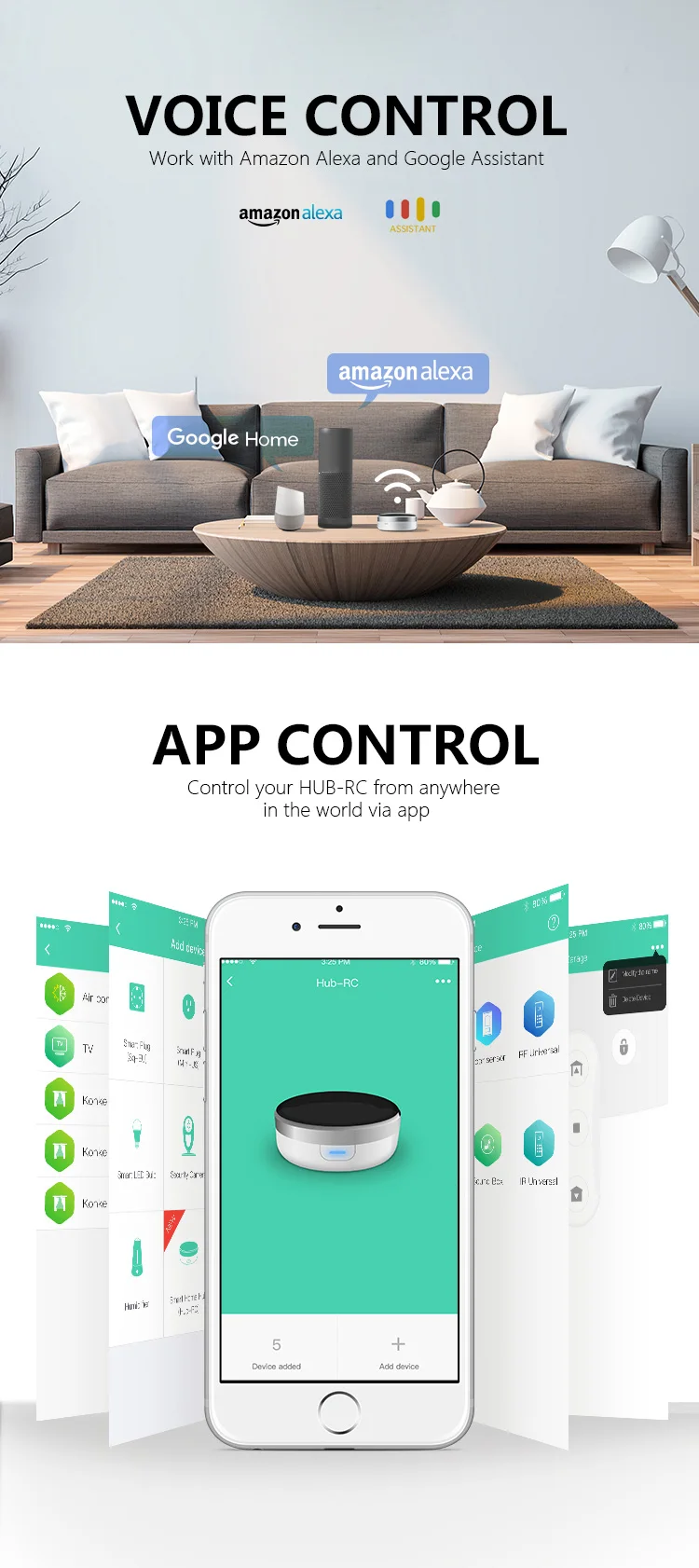 inteligente universal app controle remoto iphone voz alexa