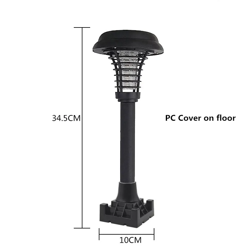 Светодиодный светильник-убийца от комаров на солнечной батарее IP65 наружный насекомое-вредитель УФ Жук Zapper Репеллент убийца свет сада двора Газон Путь настенный светильник - Цвет: 34.5CM PC Cover