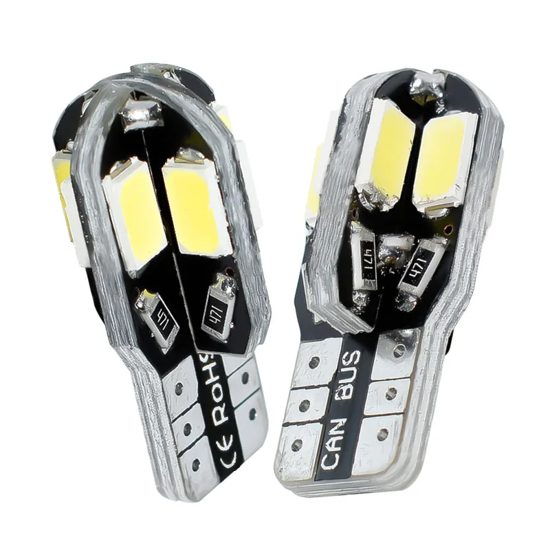 100 шт. Автомобильные светодиодные лампы T10 8 светодиосветодиодный 5630 SMD W5W 8SMD