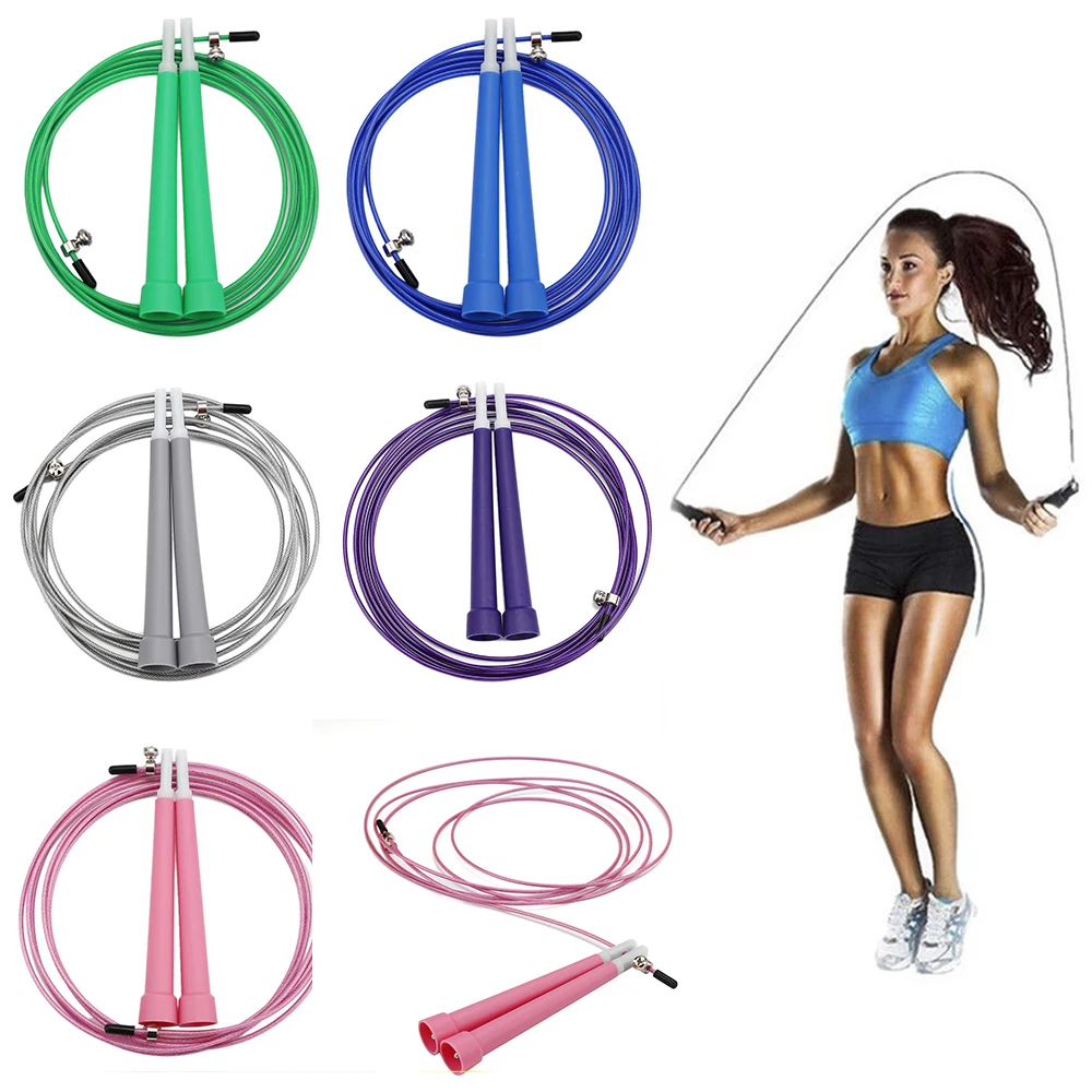 

1PC 3M Single Skipping Rope Adjustable Jumping Rope Speed Cable Jump Rope Wire 5 Colors Optional Metal Boxing Gym Euipment