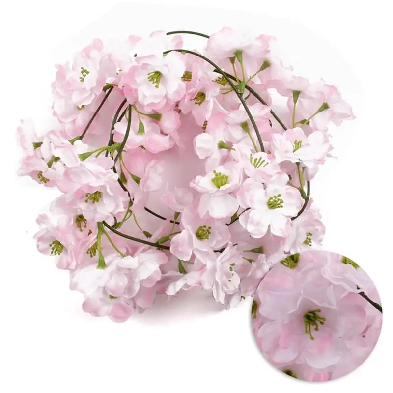 180cm Sakura Cherry Rattan Wedding Arch Decoration Vine Artificial Silk Flowers For Wedding Party Home Decoration VWF5233 180cm Sakura Cherry Rattan Wedding Arch Decoration Vine Artificial Silk Flowers For Wedding Party Home Decoration VWF5233