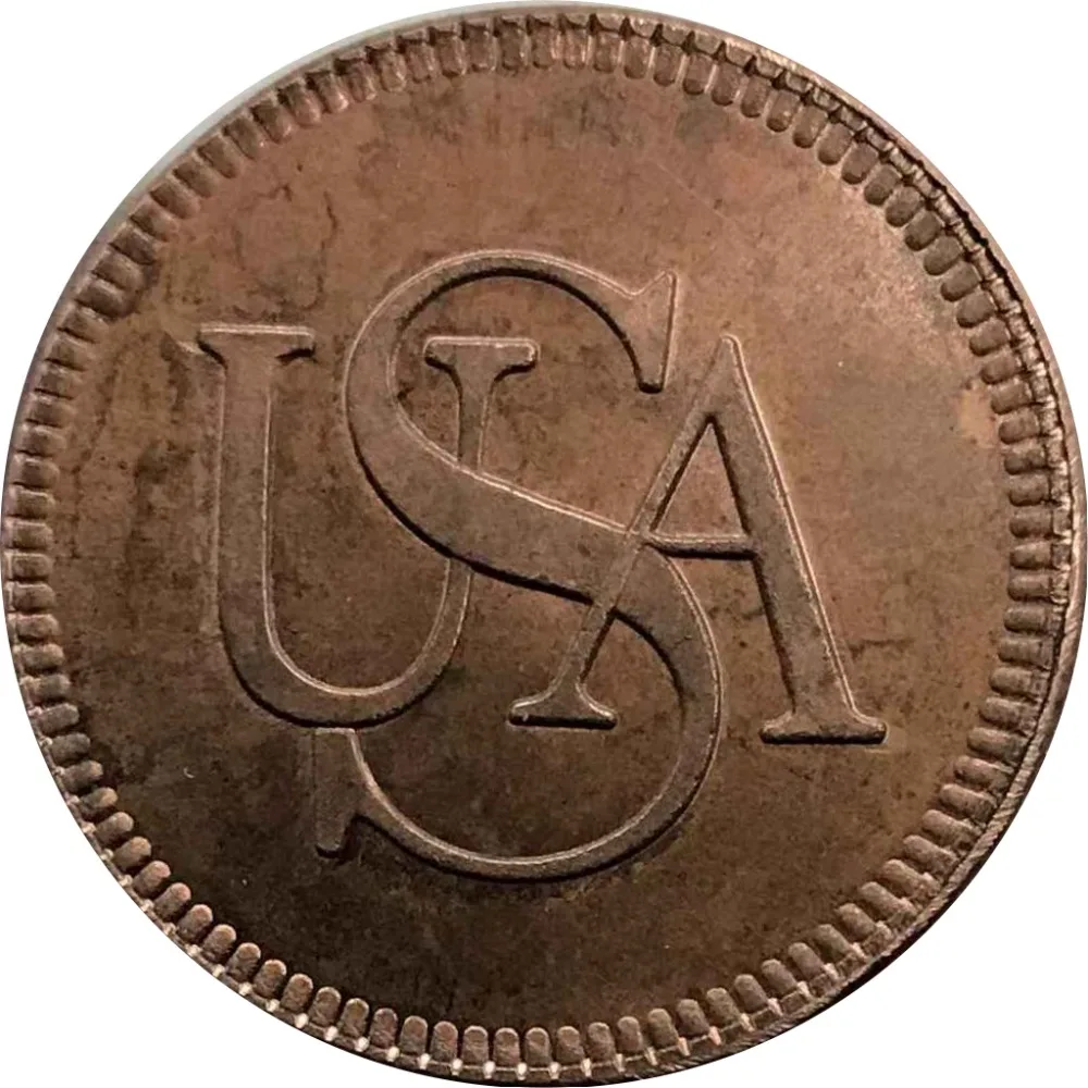 

United States Undated Circa 1785 Bar Cent Red Copper Copy Coin