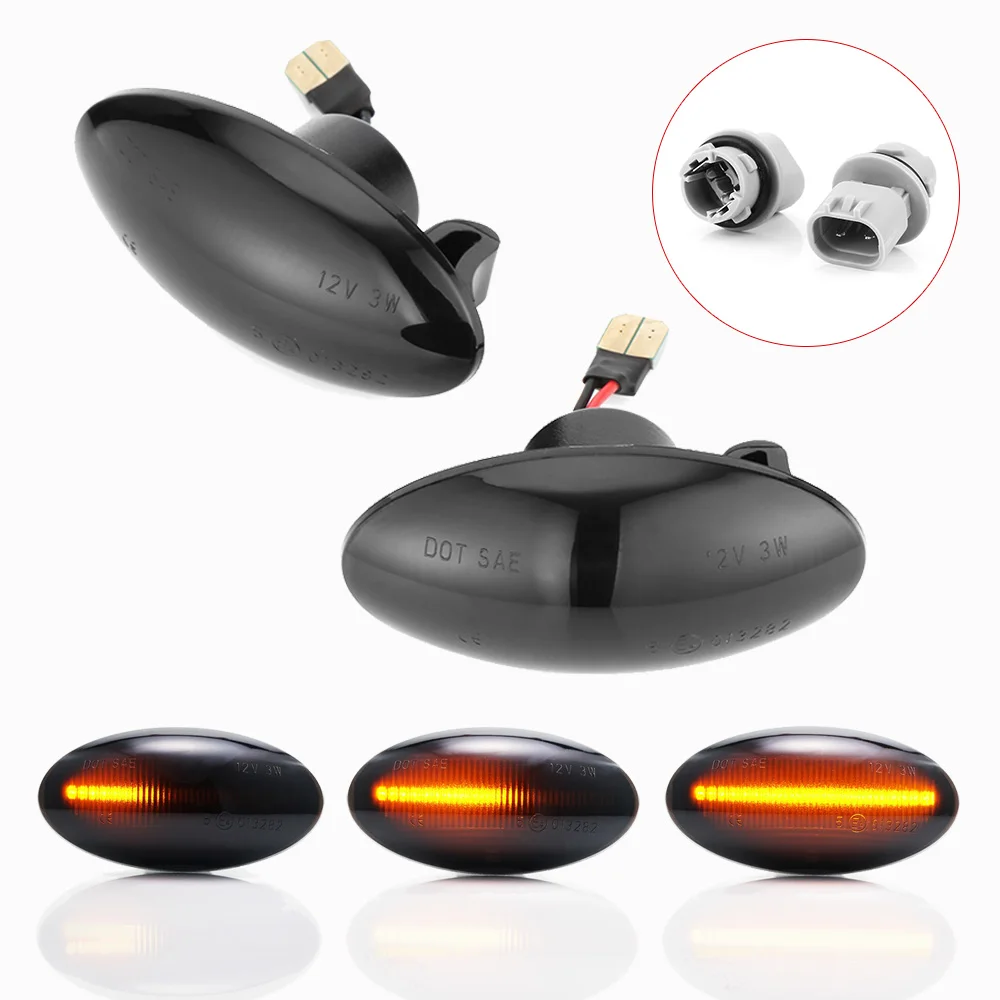 

2 pieces Dynamic LED Side Marker Light Indicator Repeater Turn Signal Light Amber Smoke For Suzuki Swift Jimmy Vitara SX4 Alto