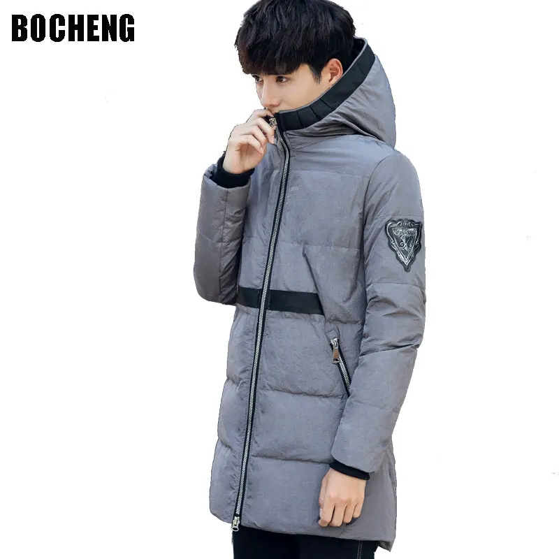 new brand winbreaker long men coat winter warm duck down jacket men winter outwear hooded coat 2016 M-3XL 4colors