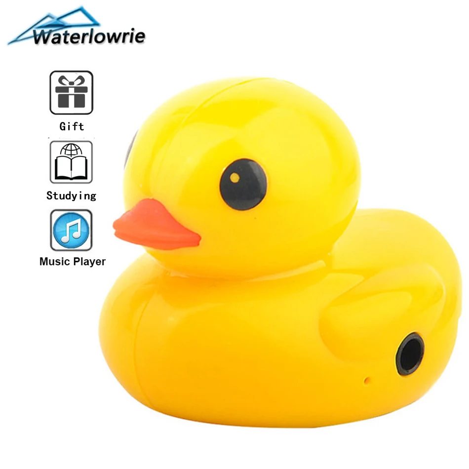 

Waterlowrie Rubber Duck MP3 Player Mini Music music-player Support 8G TF Card MP 3 Portable mp3-Player for kids Holiday Gift