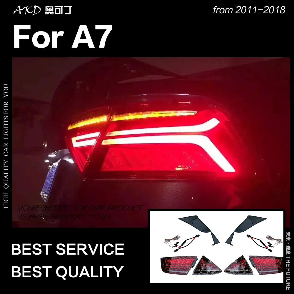 Top AKD Car Styling for Audi A7 Tail Lights 2011-2018 S7 LED Tail Lamp LED DRL Dynamic Signal Brake Reverse auto Accessories 5