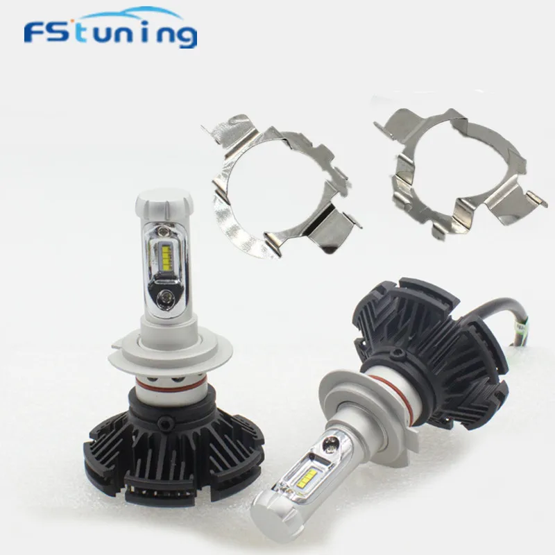 FStuning зэс 7 s автомобиля H7 светодио дный лампы для BMW X5 для AUDI A3 A4L A6L с H7 светодио дный лампа адаптер держатель лампы базы металлические зажимы