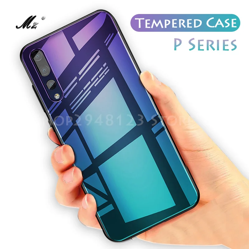 

Gradient Aurora Tempered Glass Cases for Huawei P20 Case P20 Pro Case Colorful Smooth Back Protector Cover P 20 Pro Shell