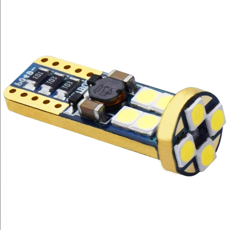 T10 W5W 12 SMD 3030 светодиодный автомобильный габаритный фонарь WY5W 12SMD светодиодный CANBUS без ошибок авто клиновидный задний фонарь белый желтый