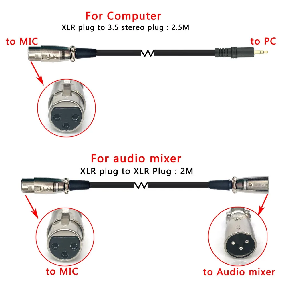 EM300 профессиональный конденсаторный микрофон с XLR-3.5mm разъемом проводной микрофон для записи/хора/вещания