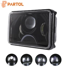 Partol квадратный светодиодный фар Высокий Низкий точечный луч DRL лампа 55W 6000K Водонепроницаемый 12V для FREIGHTLINER Peterbilt прямоугольные грузового автомобиля DAF