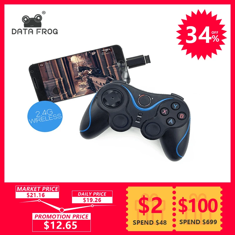 Wireless Game Controller Joystick With OTG For PC Games Gamepad Universal For Android TV Box Tablet For Cell Phone Remote 2.4G Wireless Game Controller Joystick With OTG For PC Games Gamepad Universal For Android TV Box Tablet For Cell Phone Remote 2.4G
