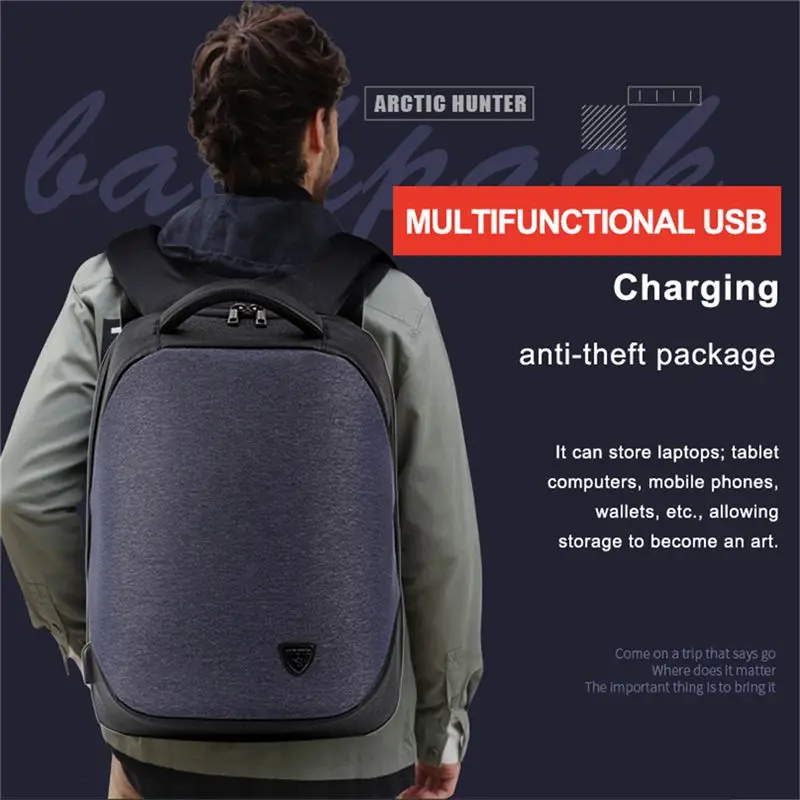 

multifunctional USB charging anti-theft bag business backpack male computer bag travel bag backpack