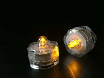 

200PCS Floral shaped Waterproof Submersible led candle tealight flameless Party Wedding Vase lamp table centerpiece Decor-Amber