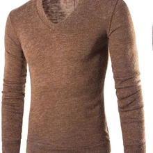 Мужской s свитер Новое поступление Леггинсы высококачественное трикотажное изделие с вырезом в форме буквы V Мужская одежда пуловер весна-осень платье