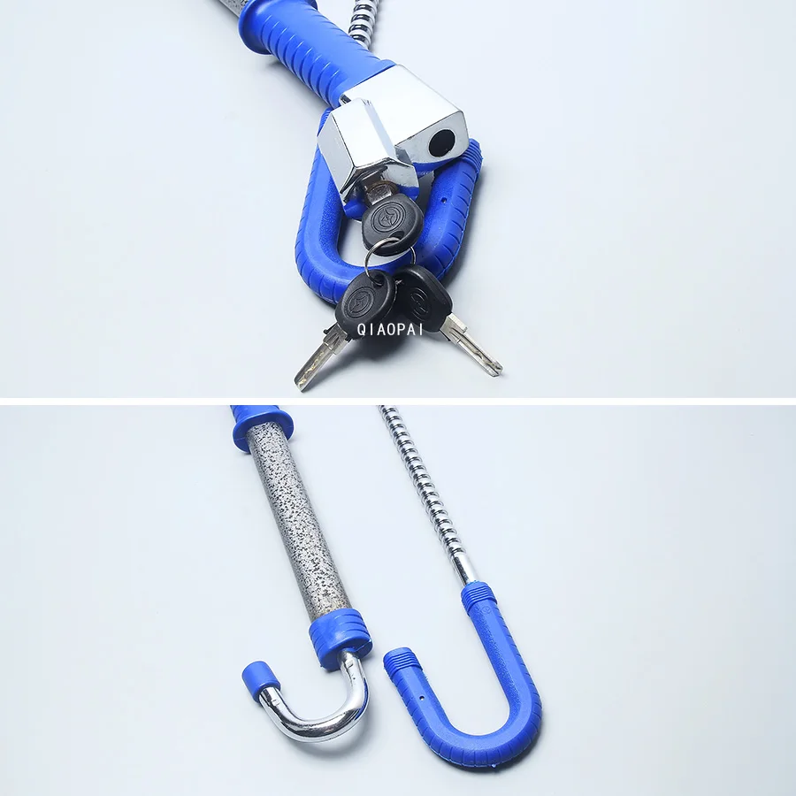 Retractable 83.3cm Car steering wheel security lock universal suv van theftproof anti theft steering wheel clutch hook lock