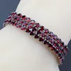 Silver 925 AAA+ Quality Red Garnet Bridal Jewelry Link Chain Bracelet Length 19.5CM 5-Color For Women Wedding Decoration ► Photo 1/6