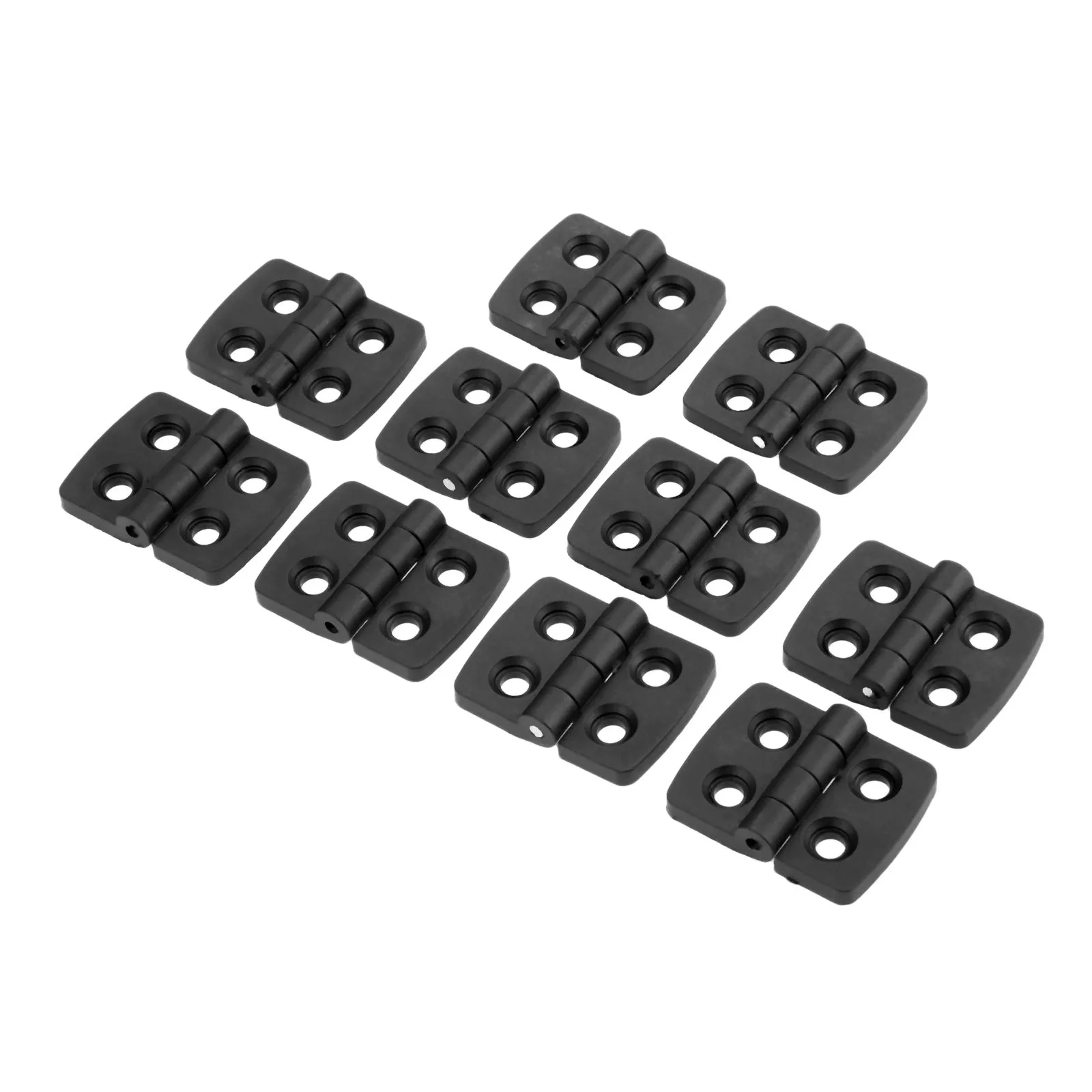DRELD 10 piezas 40mm 30 bisagras para puerta negro Mini cajón de nailon plástico joyería caja de madera bisagra para muebles