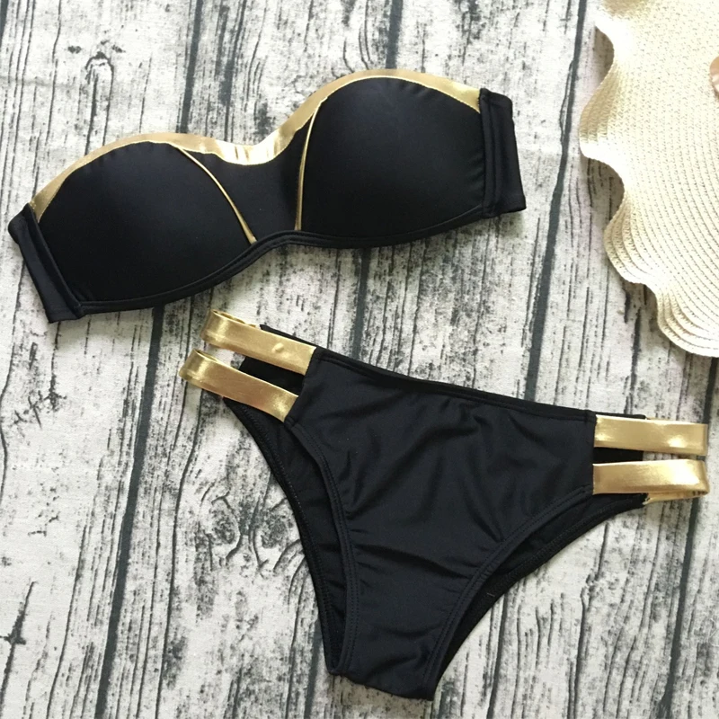 

halter swimsuit women night bikini girls bathing suit 2019 ladies top swimwear cheeky night bikini bottom strapless bra swimsuit