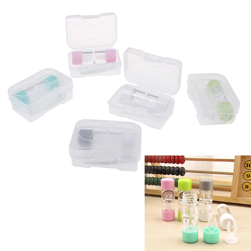 3Pcs/set Mini Lovely Portable Contact Lens Travel Eyewear Case Bag Box Container Holder 5 Colors New