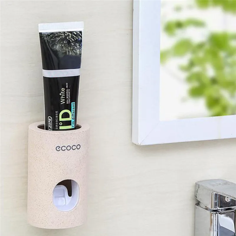 

Automatic Toothpaste Dispenser Set Dust Proof Wall Mounted Kids Hands Free Toothpaste Squeezer Family Washroom Bathroom