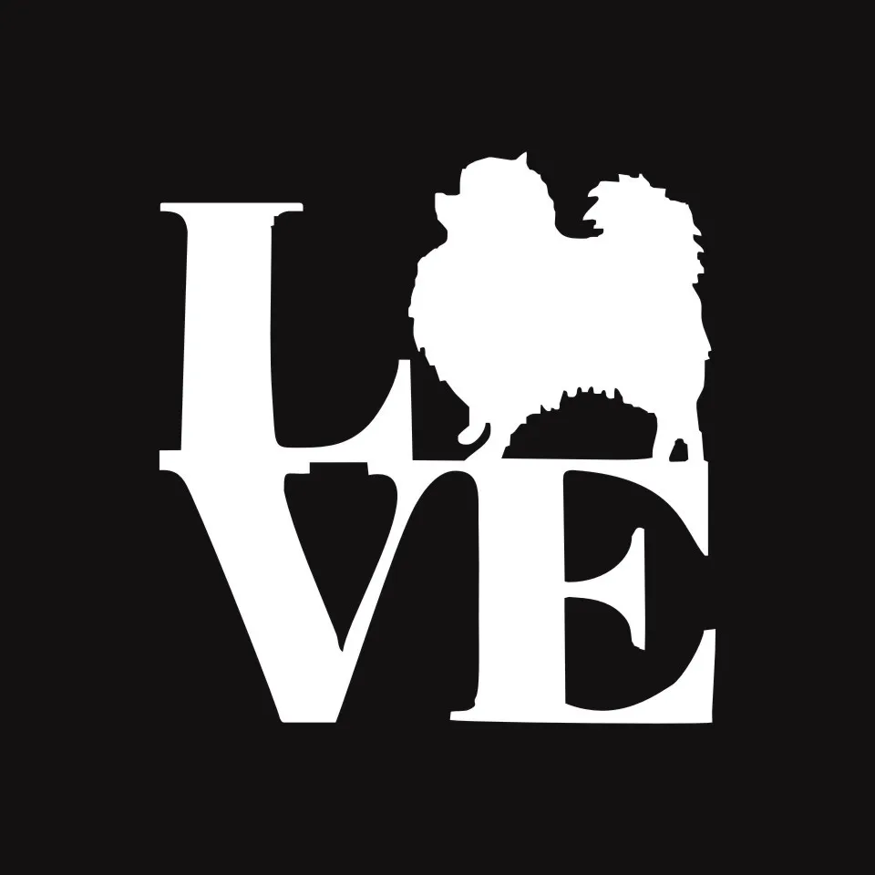 Cunymagos Creative Personality Fashion LOVE Pomeranian Car Sticker Car Styling Motorcycle Auto Window Wall Sticker 13.5cm13 (4)