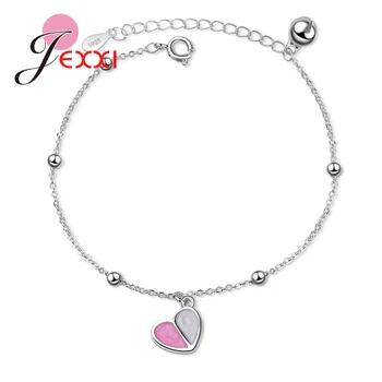 

Romantic Heart Shape Pattern Bracelets For Women Female Hot Sale Gifts Real 925 Sterling Silver Charms Wedding Party Bijoux