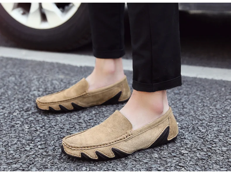

2019 summer new cross-border urban driving shoes leather men's casual peas shoes lazy one pedal men's shoes