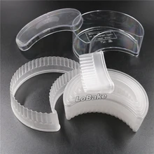 7 шт./компл.) Рифленый Край Half moon формы прозрачный(pc) поликарбонат Пластик помадка Moon Форма для пирога cookie тесто резак комплект