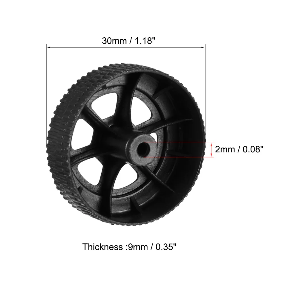 UXCELL Hot Selling 1PCS 302A 30mm Dia. 9mm Thickness Plastic Toy Car Wheel Black Silver for RC Remote Control Airplane UXCELL Hot Selling 1PCS 302A 30mm Dia. 9mm Thickness Plastic Toy Car Wheel Black Silver for RC Remote Control Airplane