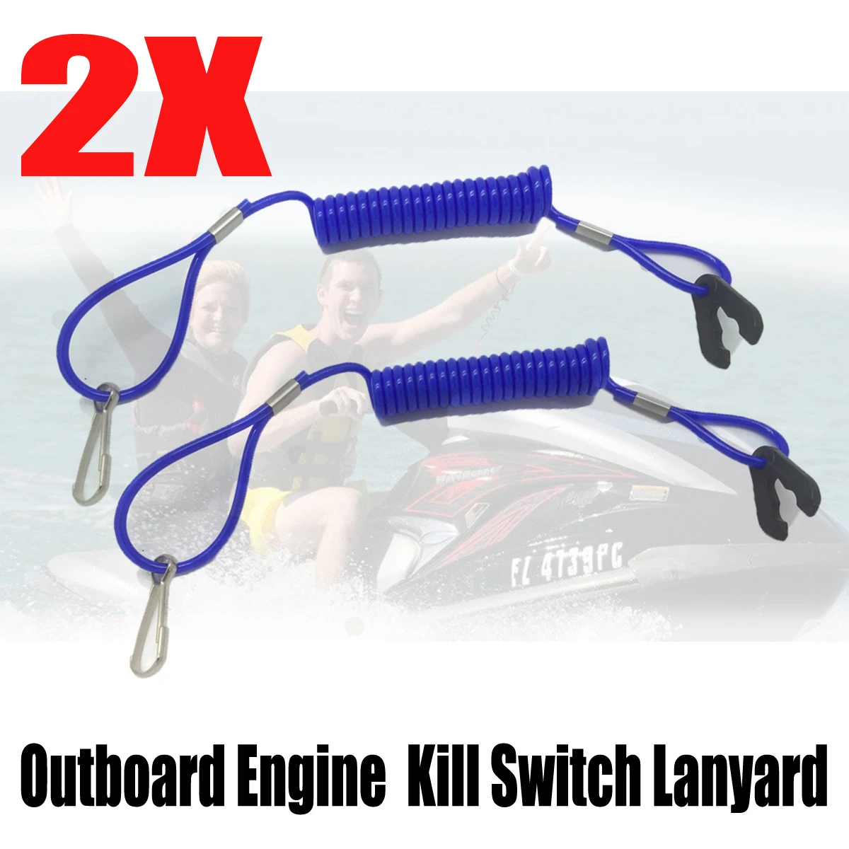 

2x Safety Tether Kill Switch Motorcycle Outboard Motor Engine Lanyard Kill Switch Cord For Yamaha Motorboat Kill Stop Switch