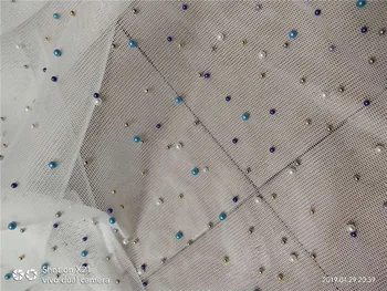 

Pretty design BZL-7.0403 beaded nice mesh embroidered Mesh Tulle fabric pretty beads Nigerian lace fabrics