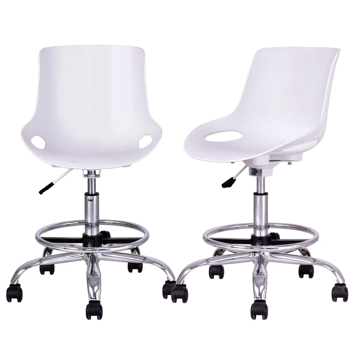 Giantex Set Of 2pcs Armless Desk Chair Pp Swivel Height Adjustable Office Chair Modern Home Furniture With Footrest Hw56382wh Office Chair Modern Office Chairadjustable Office Chairs Aliexpress