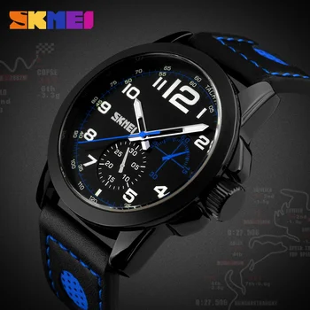 

SKMEI Top Brand Luxury New Fashion Casual Sports Watches Mens Leather Waterproof Quartz watches Men Clock Relogio Masculino