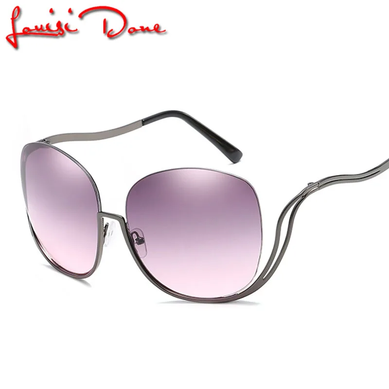 

Oversized Sunglasses Women Vintage Frameless Curved Legs Gradient Metal Sun Glasses For Women Oculos De Sol UV400