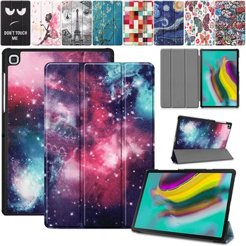 

Shockproof Printed Leather Flip Stand Case For Samsung Galaxy Tab s5e 10.5 2019 SM-T720 SM-T725 Case Tri-Flod Tablet Cover