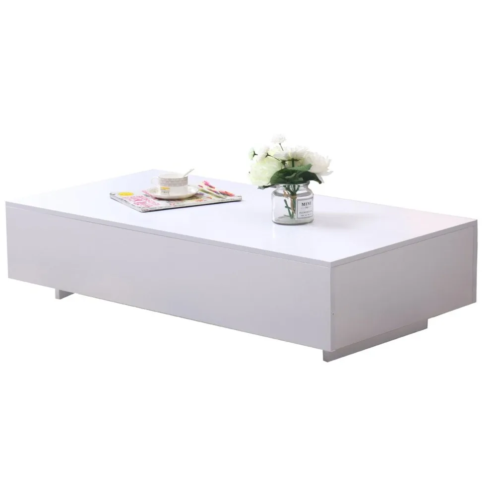 

Rectangular Coffee Table Tea Table Modern MDF Coffee Table Home Desk High Gloss Finish Tea Table Storage Living Room Furniture