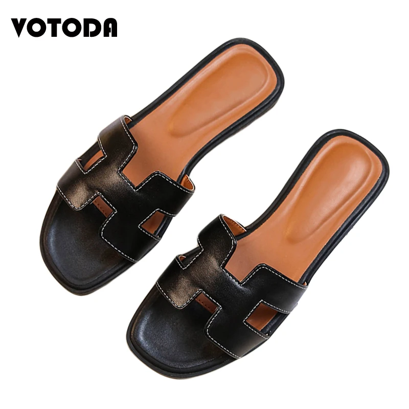

Summer Brand Slippers Women Sandals Flat Designer Slides Rubber Non Slip Hollow H Outdoor Flip Flops Fashion Casual Beach Shoes