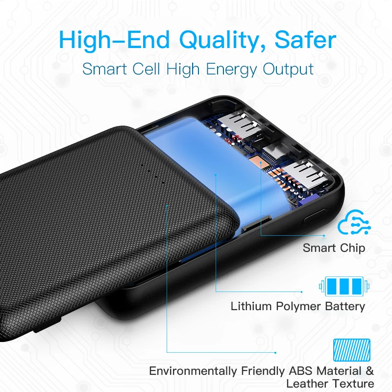 Travelcool 10000 мА/ч мини внешний аккумулятор портативная зарядка через usb для iphone XS Xiaomi