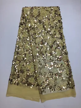 

Beaded Sequined George Lace Fabric With Blouse Royal Blue African Silk Guipure Lace Embroidered Nigerian George Blouses Fabrics