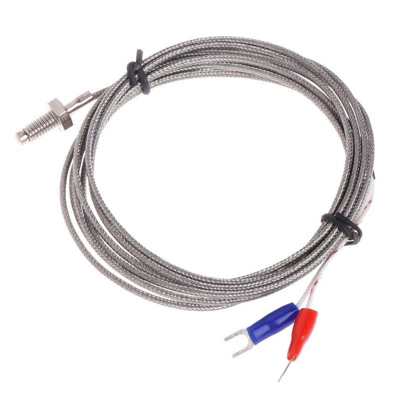 2pcs K Type M6 Screw Probe Thermocouple TemperatureSensor with 2M Cable