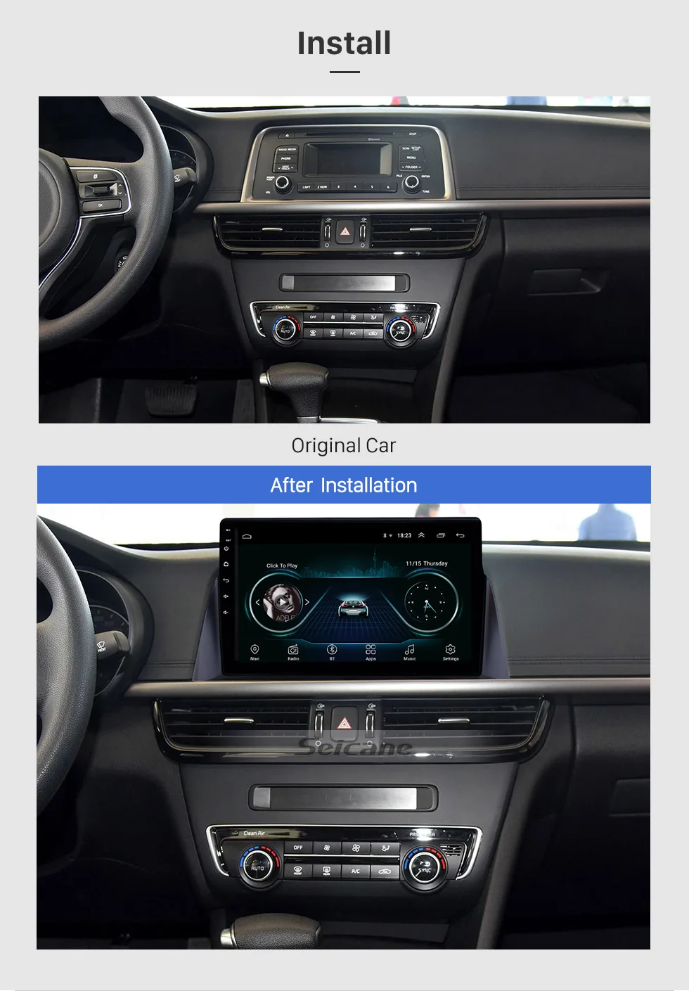 Flash Deal Seicane 10.1 Inch Android 8.1 Car radio GPS Navigation for Kia K5 2016 support Backup Camera Steering Wheel Control Mirror Link 3