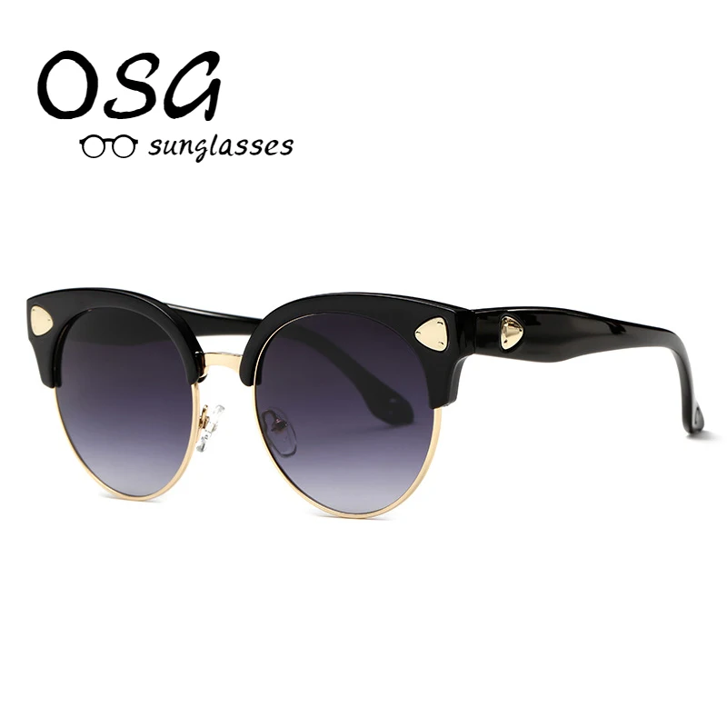 OSG New Cat Eye Женщины Солнцезащитные Очки Марка Дизайн Высокого Качества плоские